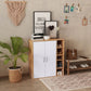 35.5" Shoe Cabinet, 3-Tier Free Standing Shoe Storage Cabinet with Adjustable Shelves and 5 Open Cubes for Entryway, Hallway, Living Room, Natural