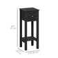 Nightstand Set of 2 with Drawer and Open Storage Shelf Black