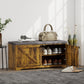 Shoe Storage Bench with Padded Seat - Rustic Brown