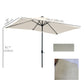 6' x 10' Patio Umbrella with 22 LED Solar Lights and Tilt, Rectangular Outdoor Table Umbrella with Crank, Beige