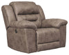 Stoneland - Power Rocker Recliner - Faux Leather - Fossil