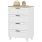 Dresser for Bedroom with 4 Drawers, Chest of Drawers with Solid Wood Legs for Closet, Living Room, Entryway, White