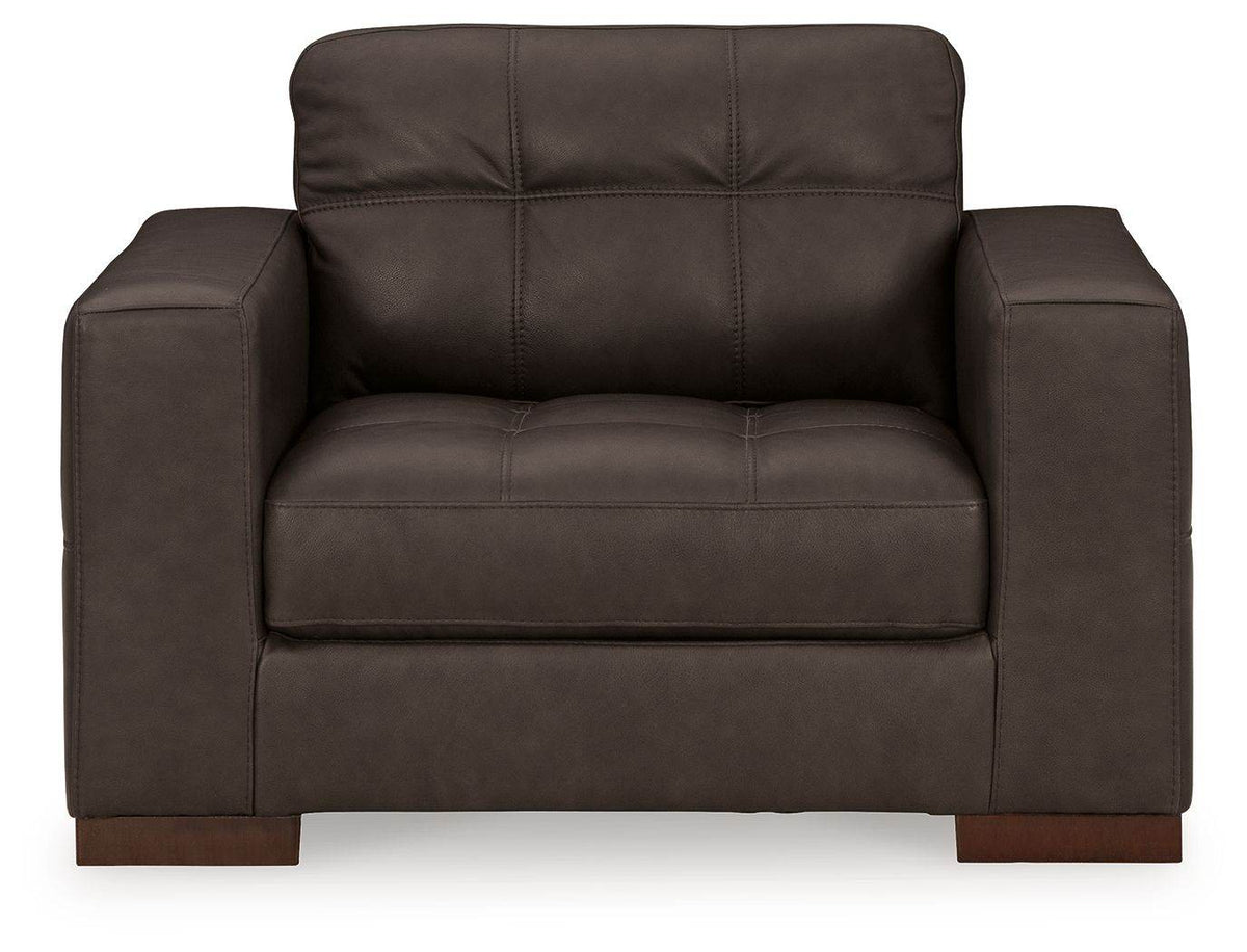 Luigi - Thunder - Chair And A Half - Leather Match - Forward Furniture