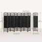8 Panel Folding Room Divider, Portable Privacy Screen, Wave Fiber Room Partition for Home Office, Black