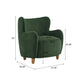 Luxe Wingback Armchair with Pocket-Spring Cushion, Elegant Lounge Chair for Living Room, 31" L x 32" W x 33" H, Light Teak+Olive Green
