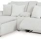 Top Tier - Alloy - 3-Piece Reclining Sectional Sofa Laf Press Back Chaise - Fabric