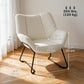 Sherpa Fleece Accent Chair with Metal Legs - White
