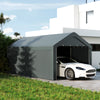 Carport, 10 x 20 ft Portable Garage with 2 Roll-Up Doors and Removable Sidewalls for Car, Truck, Boat, Dark Grey