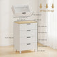 Dresser for Bedroom with 4 Drawers, Chest of Drawers with Solid Wood Legs for Closet, Living Room, Entryway, White