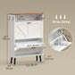Shoe Storage Cabinet with 2 Flip Drawers, Farmhouse Narrow Shoe Cabinet, Holds Up to 16 Pairs, White