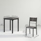 Dining Table Set for 2, 3 Piece Kitchen Table and Chairs with Metal Legs for Small Spaces, Grey Wood Effect