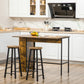 Counter Height Table with Drop Leaf, Extendable Bar Table with Adjustable Storage Shelf, Rustic Brown