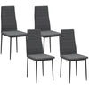 High Back Dining Chairs Set of 4 with Metal Legs
