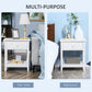 Modern Style Nightstand, Small End Table with Drawer and Storage Shelf for Bedroom, Living Room, White