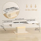 Extendable Coffee Table with LED Lights, Modern High Gloss Center Table with Hidden Storage for Living Room, White