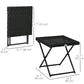 Patio Wicker Coffee Table, Outdoor PE Rattan Garden Folding Side Table, 15.75"x15.75"x15.75", Black