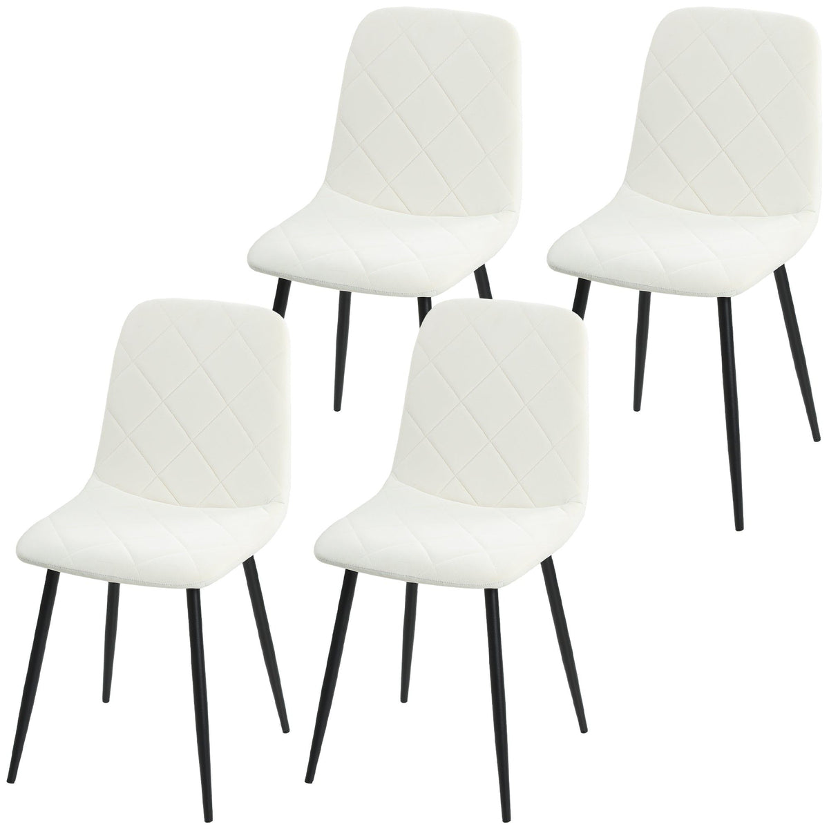 Upholstered Dining Chairs Set of 4 - Cream