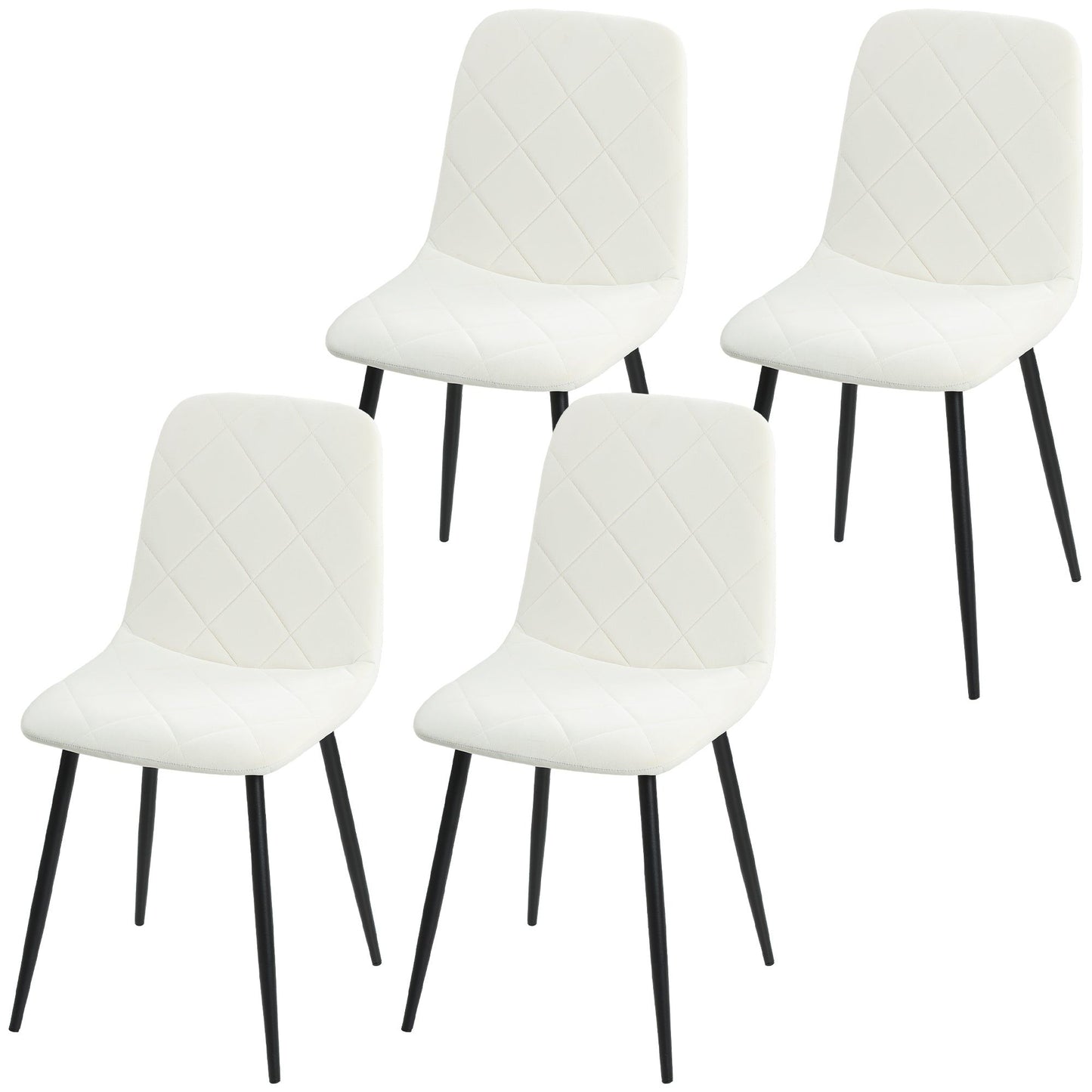 Upholstered Dining Chairs Set of 4 - Cream