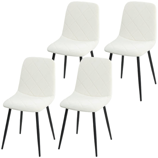 Upholstered Dining Chairs Set of 4 - Cream