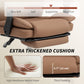 Reclining Office Chair, Executive Desk Chair with Pet-Friendly Fabric, Headrest, Footrest, Swivel Wheels, Brown