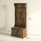 4-in-1 Hall Tree with Shoe Storage and Bench - Rustic Brown