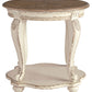 Realyn - White / Brown - Round End Table