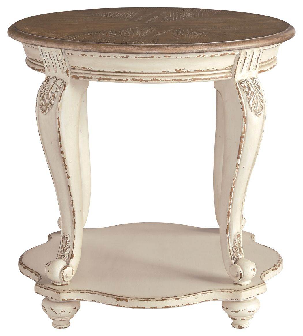 Realyn - White / Brown - Round End Table - Forward Furniture