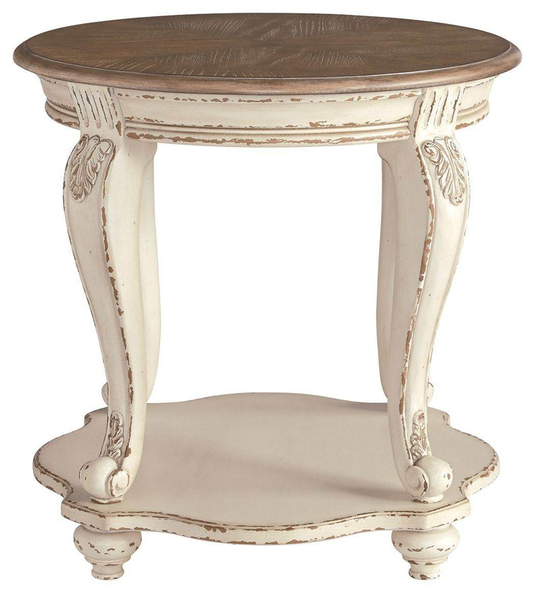 Realyn - White / Brown - Round End Table - Forward Furniture