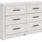 Cayboni - Whitewash - Six Drawer Dresser