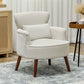 Upholstered Accent Chair with Lumbar Pillow - Cream White