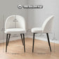 Set of 2 Mid-Back Velvet Dining Chairs - Cream White