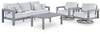 Hurley Park - 4 Pc. - Outdoor Sofa, 2 Lounge Chairs And Coffee Table - Gray