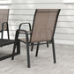 Set of 4 Outdoor Dining Chairs, Heavy Duty Stackable Patio Dining Set with Armrests for Balcony Garden, Grey