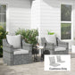 Seat Cushion Back Pillows Replacement Set of 2, Patio Chair Cushions Set for Indoor Outdoor, Light Grey