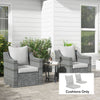 Seat Cushion Back Pillows Replacement Set of 2, Patio Chair Cushions Set for Indoor Outdoor, Light Grey