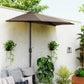 9ft Half Round Umbrella Outdoor Patio Garden Balcony Parasol Window Sun Shade w/ 5 Ribs Coffee