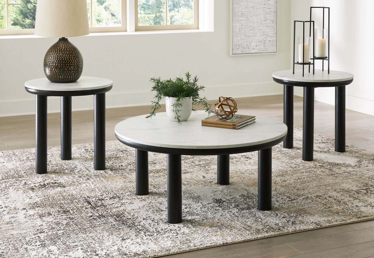 Xandrum - Black / White - Occasional Table Set (Set of 3) - Forward Furniture