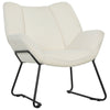 Sherpa Fleece Accent Chair with Metal Legs - White
