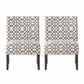 Contemporary Accent Chair with Upholstered Seat and Rubberwood Tapered Legs, Seat for Living Room, 22.5" L x 29.5" W x 32" H, Grey+Ivory