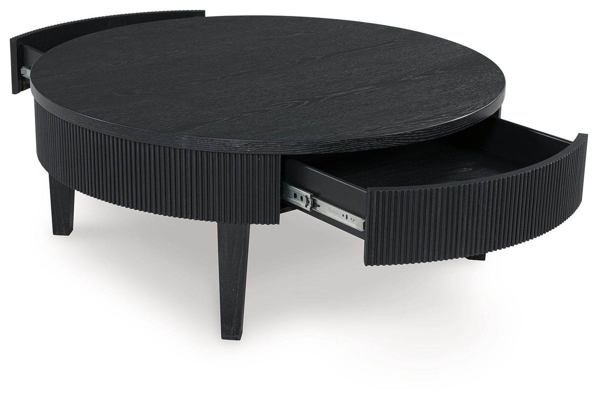 Marstream - Black - Round Cocktail Table - Forward Furniture