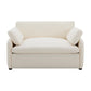 Modern Single Chenille Sofa with Extra-Wide 42.5-Inch Seat, Comfortable Armchair for Bedroom and Living Room, 50" L x 43" W x 34" H, White