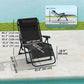 Folding Zero Gravity Chair, 5-Position Adjustable Outdoor Lounge Chair Recliner with Headrest, Black