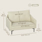 2-Seater Button-Tufted Sofa - Cream White