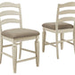 Realyn - Chipped White - Upholstered Barstool (Set of 2)