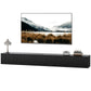 71" Floating TV Stand for TVs up to 72 Inch, Wall Mount Media Console with 2 Fluted Flip-Down Doors, Cable Hole, Black