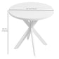 29" Dining Table, Contemporary Round Kitchen Table with Steel Legs, White