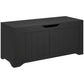 Lift-Top Storage Bench with Safety Hinges - Black