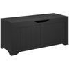 Lift-Top Storage Bench with Safety Hinges - Black