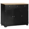Modern Sideboard Buffet with Drawers and Shelves - Black
