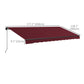 15 x 10 ft Retractable Awning with 280gsm UV-Resistant Fabric, Heavy-Duty Frame Sun Shade Shelter for Deck, Balcony, Yard and Outdoor Living Space, Wine Red